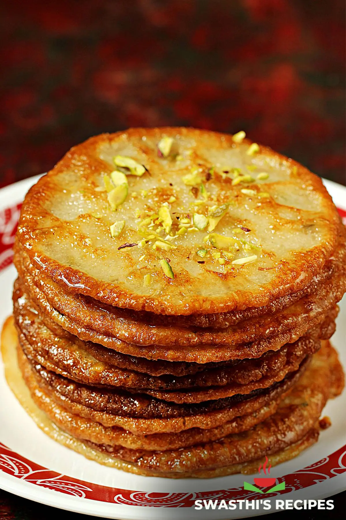 Malpua made with flour, sugar and cardamoms